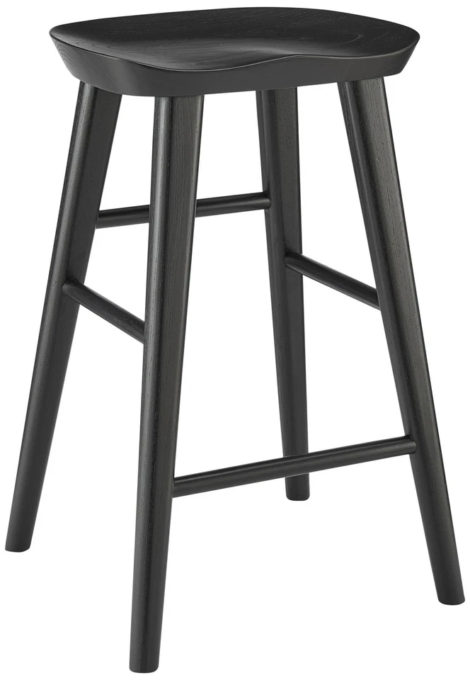 Vieno 25 3/4" Black Wood Counter Stool - Image 1 of 1