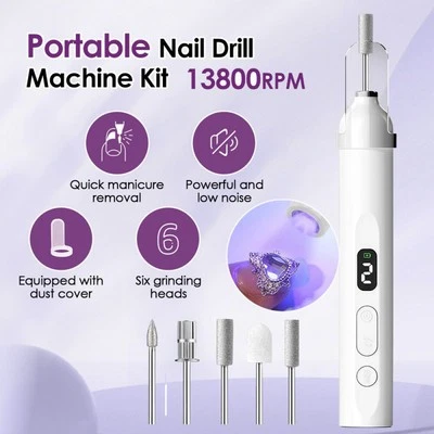 2 in 1 Professional Toe Nail Grinder Electric Nail File Drill Manicure Pedicure - Image 1 of 4