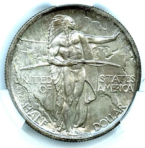 1937-D Oregon Trail Silver Commemorative, CAC MS66 - Picture 1 of 3