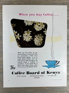 Coffee Board of Kenya Nairobi 1963 Vintage Print Ad - Picture 1 of 1