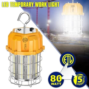 12000 Lumens LED Temporary Work Light 80W Jobsite Constructions Lamp Plug-n-Play - Picture 1 of 10
