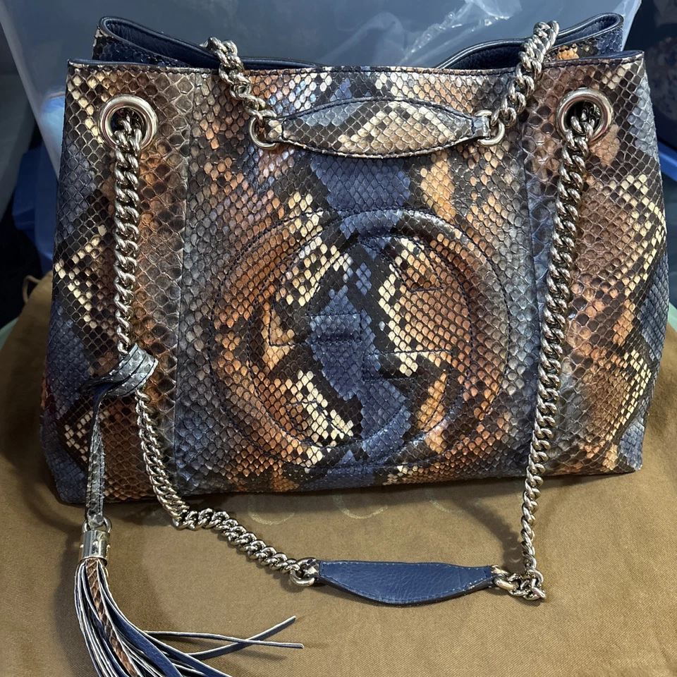 Gucci Python Large Soho Chain Hobo Beige Pristine Condition with dust bag - Image 1 of 4