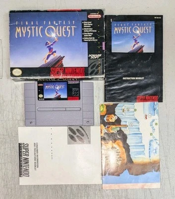 Final Fantasy Mystic Quest (Super Nintendo SNES) CIB Map Box Manual - Image 1 of 4