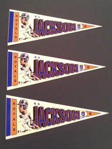3X Bo Jackson Kansas City Royals MLB Sticker Pennant 1980s Memorabilia 7" - Picture 1 of 4