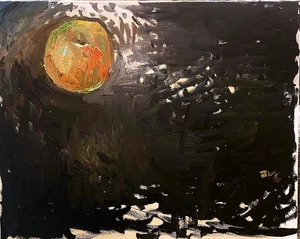 Pintura al óleo abstracta Apple bodegón 16x20 realismo original firmada - Imagen 1 de 4