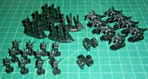 27x Black Infantry, cavalry, artillery, ship risk-like game pieces - Picture 1 of 2
