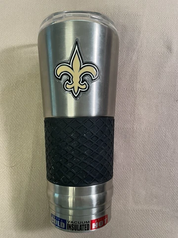 New Orleans Saints Insulated Tumbler SS NFL Official Logo 18 oz Silicone Grip Cover