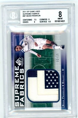 2011 SP GAME USED SUPREME FABRICS SEAN FRANKLIN MLS SOCCER UPPER DECK JERSEY - Image 1 of 2
