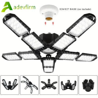 300W LED Garagenlicht Verformbar Garagenlampe Werkstatt Deckenleuchte Licht E27， - Bild 1 von 4