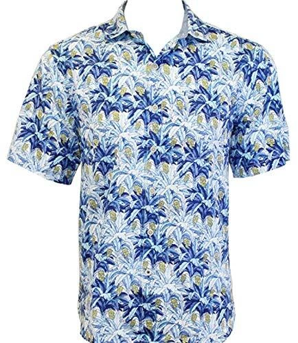 Tommy Bahama Plantain Jungle Button Down Camp Shirt Mens M Buccaneer Blue