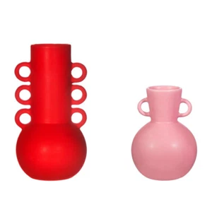 Amphora Vase Sass & Belle Rot Rosa Blumenvase Dolomit Maximalismus Kollektion - Picture 1 of 12