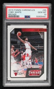 2019-20 Panini Chronicles Threads Bronze Coby White PSA 10 GEM MINT Rookie RC