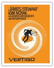 Alfred Hitchcock’s Vertigo - Saul Bass 1958 Vintage Film Movie Poster Art Print