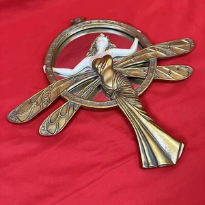 Espejo de pared de hadas aladas Toscano de diseño / libélula / estilo Art Deco / resina - Imagen 1 de 14