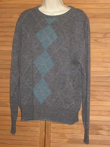 Maglione Jantzen grigio/acqua/rosa argilla lana/acrilico taglia grande #CL234 - Foto 1 di 3
