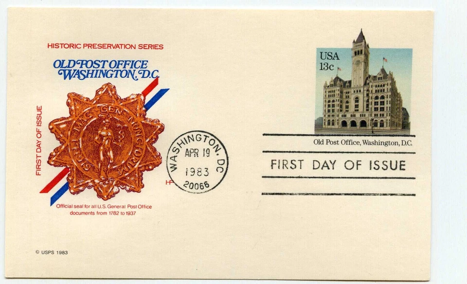 UX99  13c Old Post Office, Washington, DC, Farnam, HF, FDC - Image 1 of 1