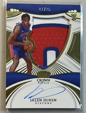 Jalen Duren 2022 Crown Royale Silhouette RPA Patch Auto Gold /25 Silhouettes RC