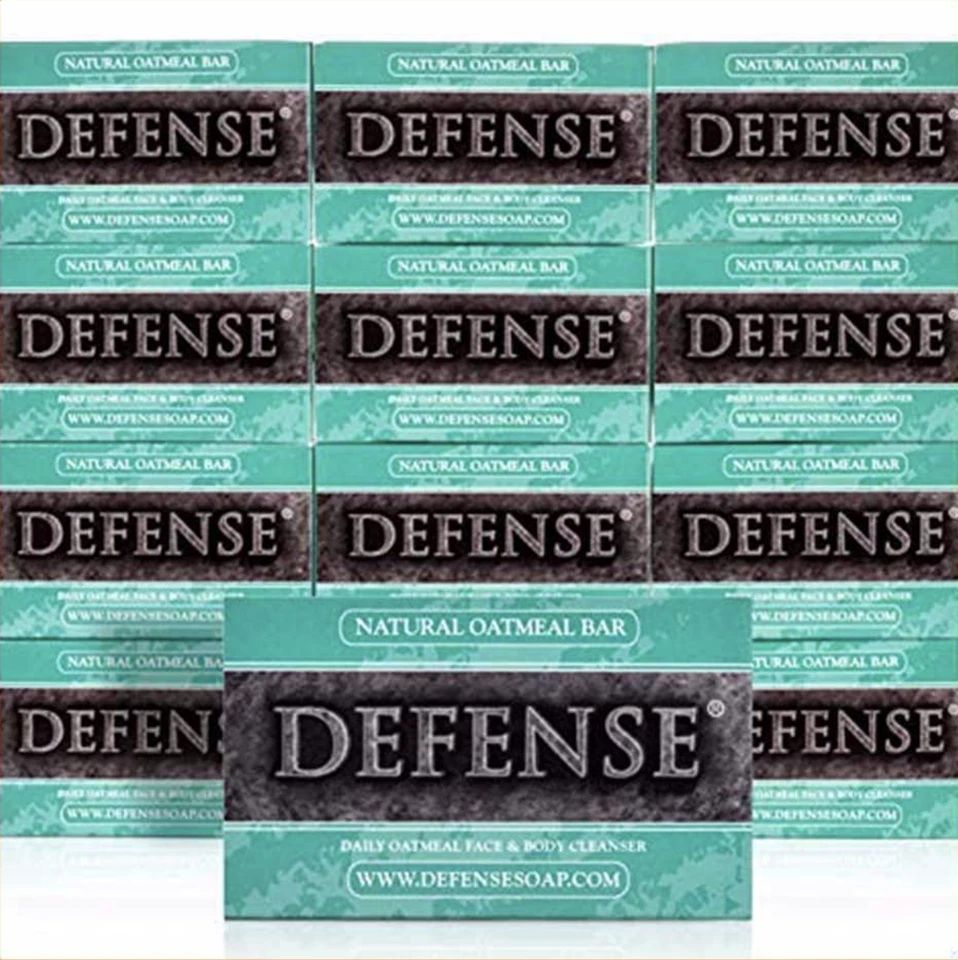 DEFENSE Soap OATMEAL Bar 4 oz - (12 PACK) - 100% Natural - Tea Tree - Eucalyptus - Image 1 of 1