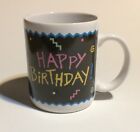 Vintage Hallmark HAPPY BIRTHDAY Coffee Mug 1990s pixel vaporwave style
