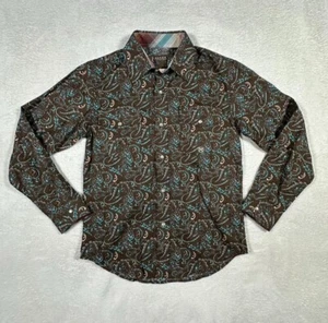 Roper Boys Pearl Snap Button Shirt Sz.L (12-14) Brown-Paisley-Western NWT - Picture 1 of 6
