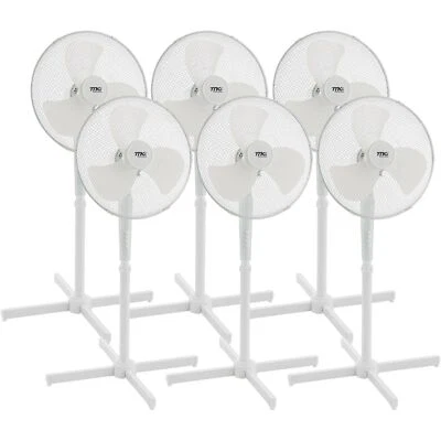 6x Standventilator Ventilator Windmaschine Luftkühler Oszillierend Weiß Lüfter - Bild 1 von 4