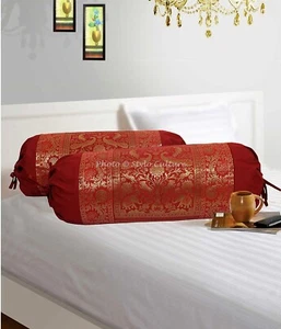 Bolster Cover Traditional Art Yoga Under Knee Pillow Cover Case 75 x 37 cm - Picture 1 of 7