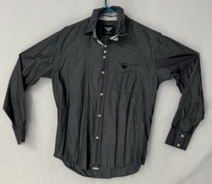 Armani GA Gray Button Up CH/Small Shirt Long Sleeve Button Pocket - Picture 1 of 4