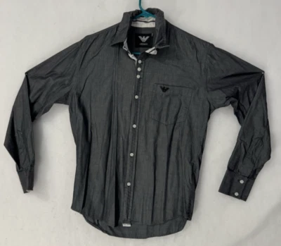 Camisa Armani GA Gris Abotonada CH/Pequeña Manga Larga Bolsillo con Botones Foto 1 de 4