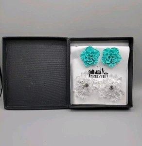 Rüschenfüße 2 Paar Magnet Schuh Schal Handtasche Clips blau klar Edelsteine Kristalle - Bild 1 von 12