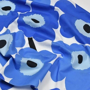 MARIMEKKO UNIKKO Pañuelo Cuadrado Bandana Algodón Azul Floral 26" x 26" - Imagen 1 de 4
