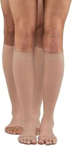 Dr. Comfort Unisex Microfiber Opaque +Plus Open Toe Below Knee 20-30mmHg (Beige) - Picture 1 of 2