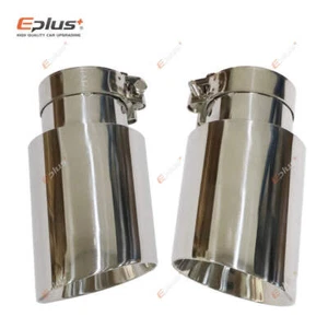 Car Stainless Steel Silver Muffler Tip Universal Exhaust Pipe Mufflers bilayer N - Picture 1 of 26