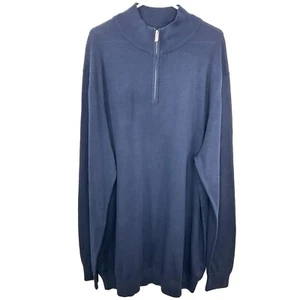 The Foundry Sweater Men's 3XL Tall Navy Blue 1/4 Zip Knit Preppy Casual Classic - Picture 1 of 10