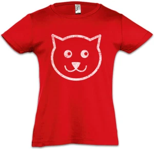 Cat Cartoon Face Boys T-Shirt Cats Toon Comic Cartoon Whiskers Love Addicted - Picture 1 of 1