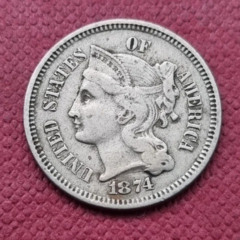 1874 Three Cent Nickel 3c Better Grade #52431 Cover