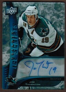2009-10 Upper Deck Trilogy Ice Scripts #ISJT Joe Thornton Auto SP (ref 133907)