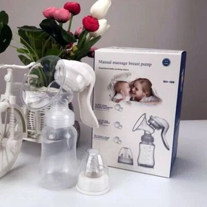 Silicone Breastfeeding Manual Breast Milk Pump Babies Feeding With Milk Bottle - Picture 1 of 9