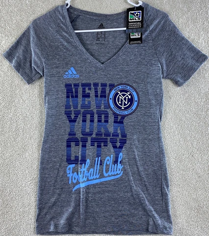 New York City FC MLS New T Shirt small Adidas Size S Womens Gray T-shirt Soccer Cover