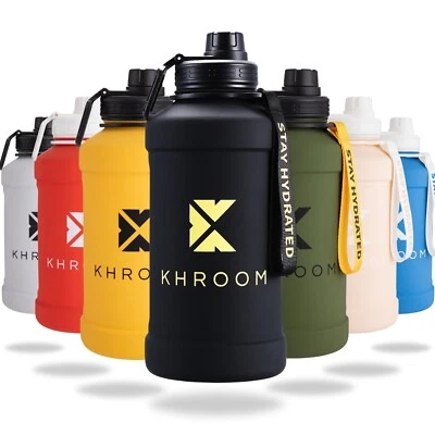 Sportflasche Edelstahl 1,3L & 2,2L Trinkflasche 1L / 2L Wasserflasche XXL - Bild 1 von 4