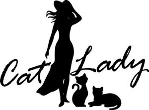 Cat Lady Decal Window Bumper Sticker Car Decor Classy Fashion Cats Lover Pets - Picture 1 of 3
