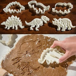 Dinosaur Cookie Cutter Stampers Cake Biscuit Chocolate Cake Baking Mold Set of 3 - Picture 1 of 7