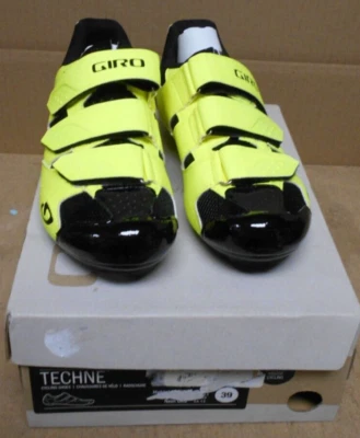 Nuevo Giro Techne Zapatos de Ciclismo Hombres Talla 6.5 EE. UU. Amarillo Neón y Negro EU39 Foto 1 de 4