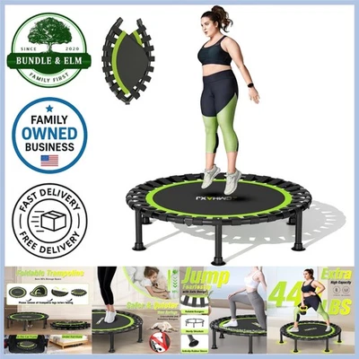 Foldable Mini Trampoline Green 40inch Indoor Fitness Exercise Equipment - Image 1 of 4