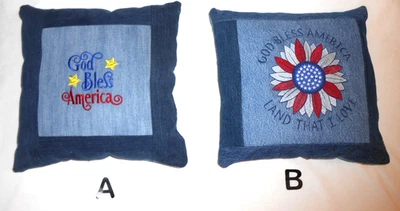Military Honors /God Bless America Pillow 14" Square Choose from Two - Image 1 of 3