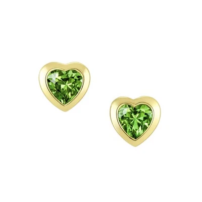 India Heart Green Peridot 14K Yellow Gold Earring 0.59CT - Image 1 of 4