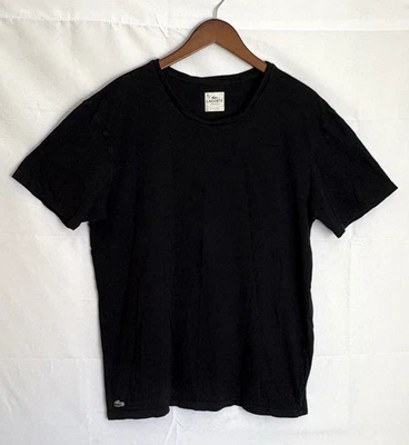 Lacoste Men's Size XL Black w/ Alligator Logo Short Sleeve Crewneck T-Shirt Tee - Image 1 of 3