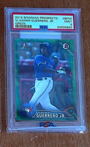 VLADIMIR GUERRERO JR ROOKIE: 2016 BOWMAN PROSPECTS #BP55 GREEN /99 MINT PSA 9 - Picture 1 of 1