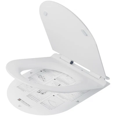 WC Sitz D-Form Ultradünn mit Absenkautomatik Toilettendeckel Klodeckel Toilette - Bild 1 von 4