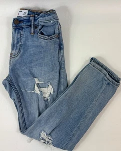 Abercrombie Kids Boys 7/8 Taper Fit Blue Washed Distress Jeans - Picture 1 of 5