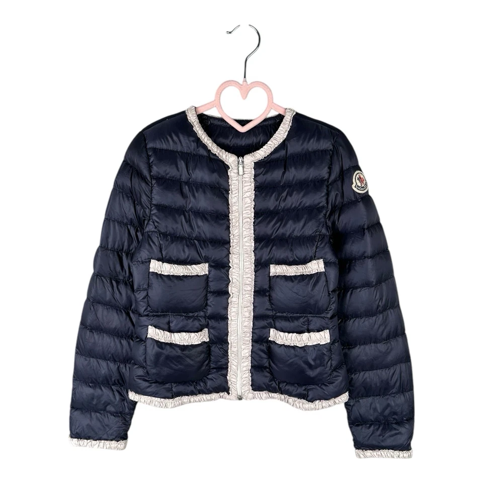 Девочек Kids MONCLER Flavienne Giubbotto пуховик свет куртка синий темно-синий с подкладкой - Изображение 1 из 4